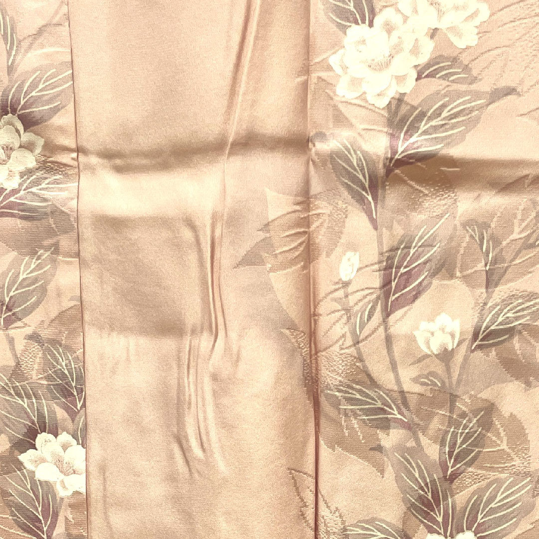 長襦袢 正絹 身丈122cm 裄丈64cm 袷 草花模様 Sランク ピンク系 1129000412113