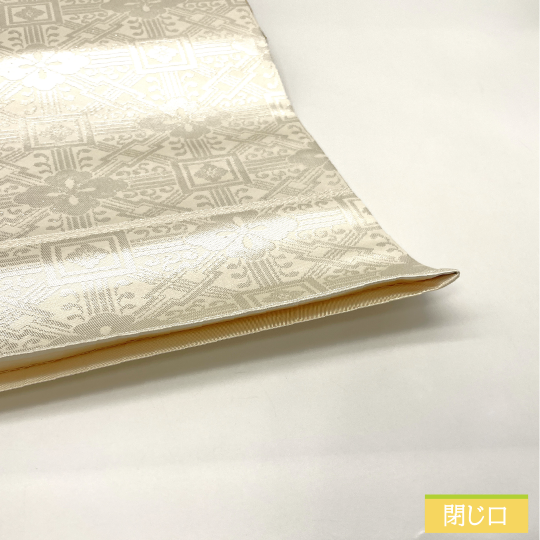 袋帯 正絹 Sランク 吉祥文様 西陣織 帯丈428cm ポイント柄 フォーマル 銀系 1123017332322