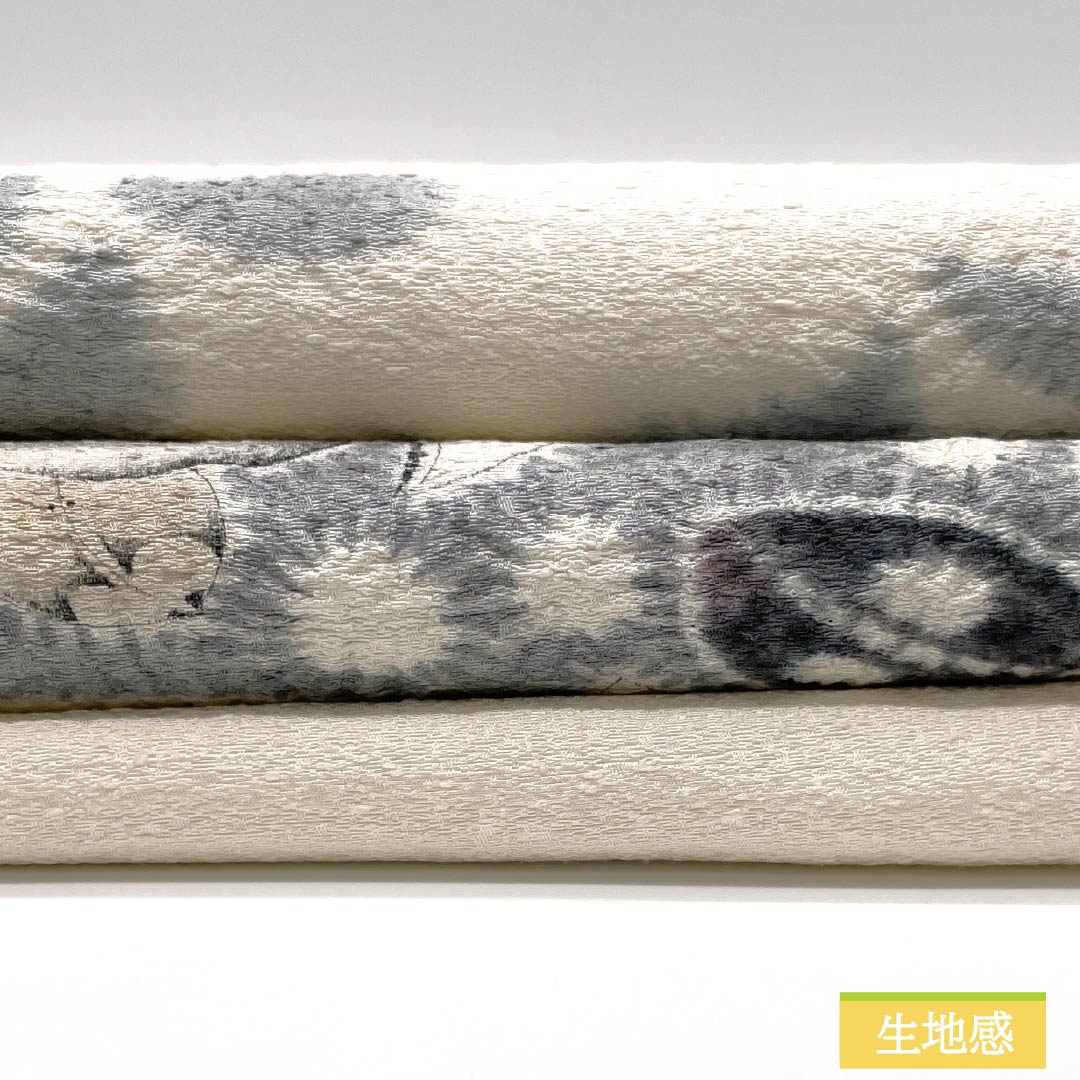 名古屋帯 乳白色色(にゅうはくしょくいろ) 作家物 辻ヶ花 帯丈357cm 正絹 Bランク ポイント柄 セミフォーマル 白系 1124008384311 名古屋仕立て