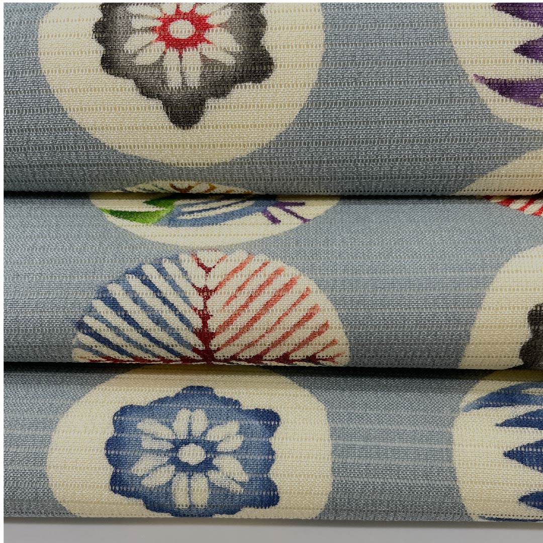 Nagoya obi, agarwood brown, summer obi, silk, floral pattern, dyed obi, obi length 378.5cm, pure silk, B rank, six-pass, casual, blue, 1124004294317, Nagoya style