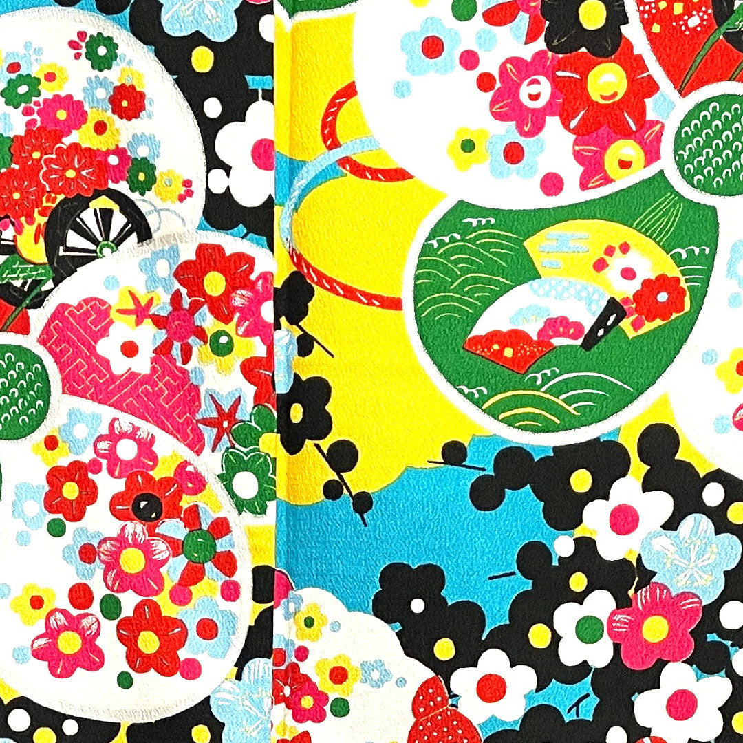 Long-sleeved kimono, length 170cm, sleeve length 70cm, lined, Shinbashi color, washable kimono, plum, poly, S rank, blue, 1113000982617