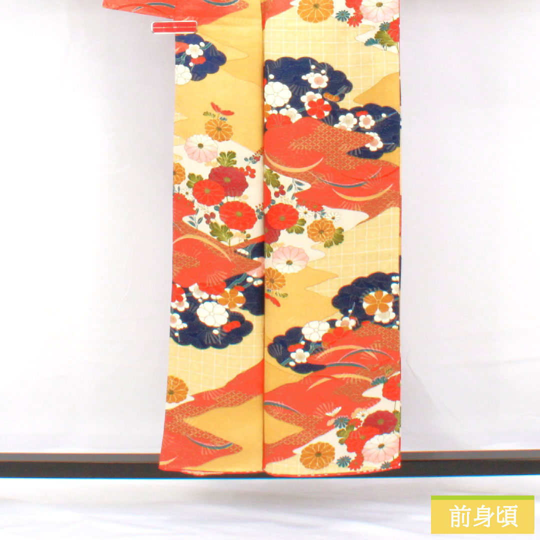 小紋 正絹 身丈153cm 裄丈62cm 袷 京友禅 吉祥文様 Aランク グラデーション系 1115004493299