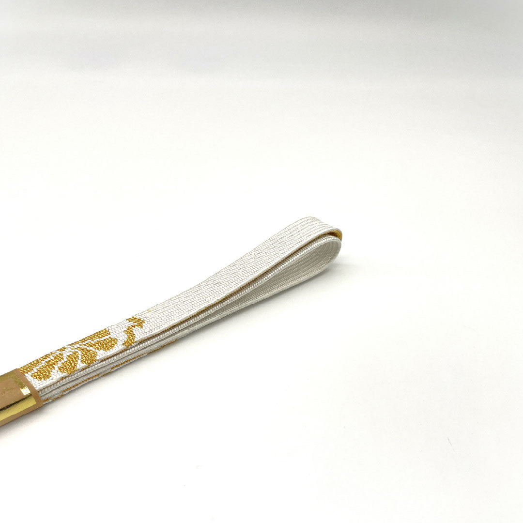 (新古品) 帯締め・帯揚げセット 正絹 Aランク 結婚式 披露宴 扇付き 長さ約158cm 幅約1.5cm 留袖用 白系 1141000033311