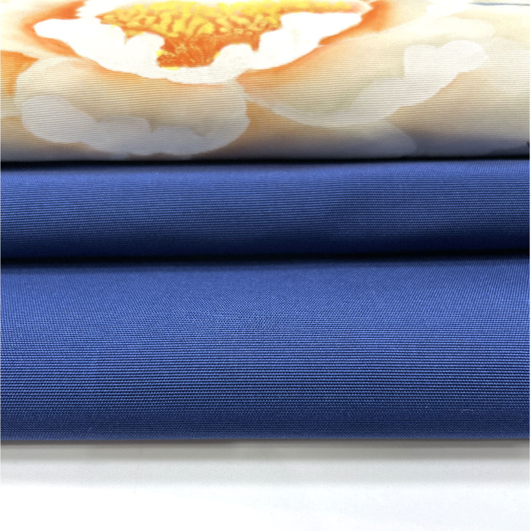 名古屋帯 染め帯 花模様 帯丈374cm 正絹 Aランク ポイント柄 カジュアル 紺系 1124002323318 名古屋仕立て