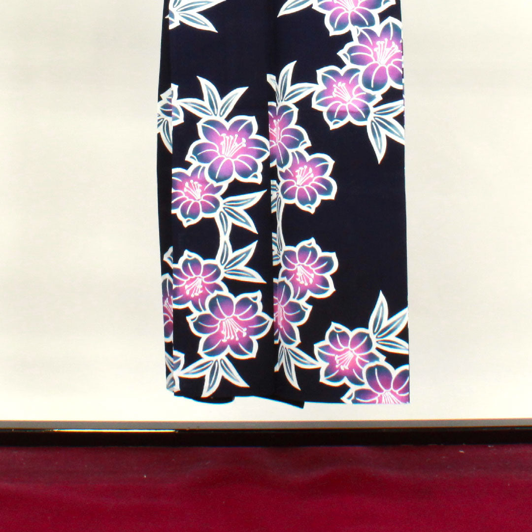 浴衣 濃紺色 スミレ 木綿 Sランク 単衣 身丈149cm 裄丈62cm 紺系 1118003692118