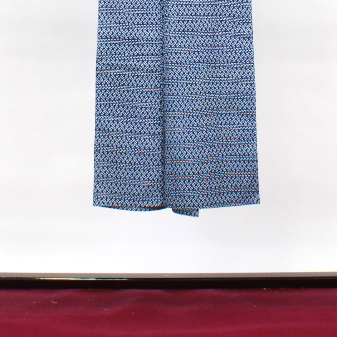 浴衣 濃紺色 男物 幾何学模様 木綿 Sランク 単衣 身丈135.5cm 裄丈67cm 紺系 1118001222118
