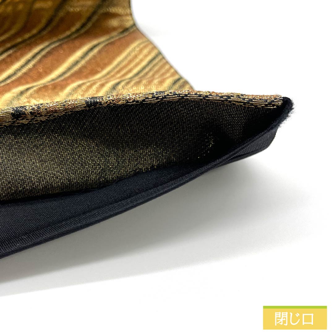 袋帯 正絹 金色(きんいろ) 波 帯丈420cm Aランク 六通 フォーマル 金系 1123011513321