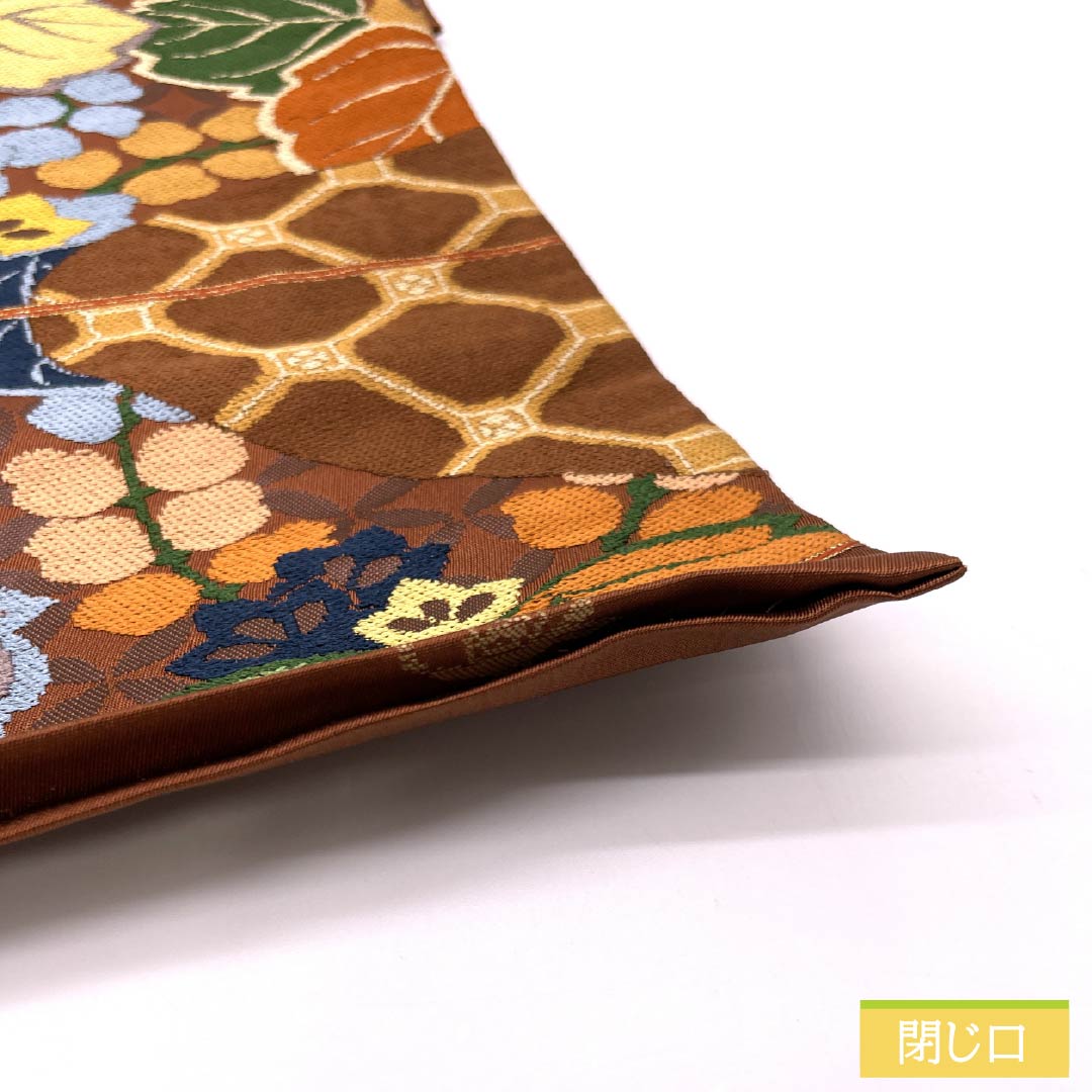 袋帯 正絹 茶褐色色(ちゃかっしょくいろ) 留袖用 白綾苑大庭 桐 振袖用 帯丈434cm Sランク 六通 フォーマル 茶系 1123014422314