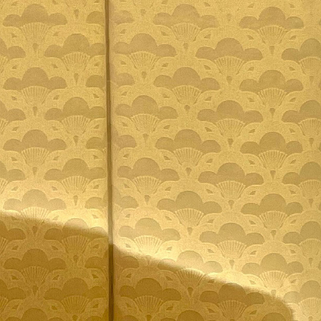 色無地 梅 木瓜 身丈162.5cm 裄丈63.5cm 袷 正絹 Aランク 黄系 1114000393423