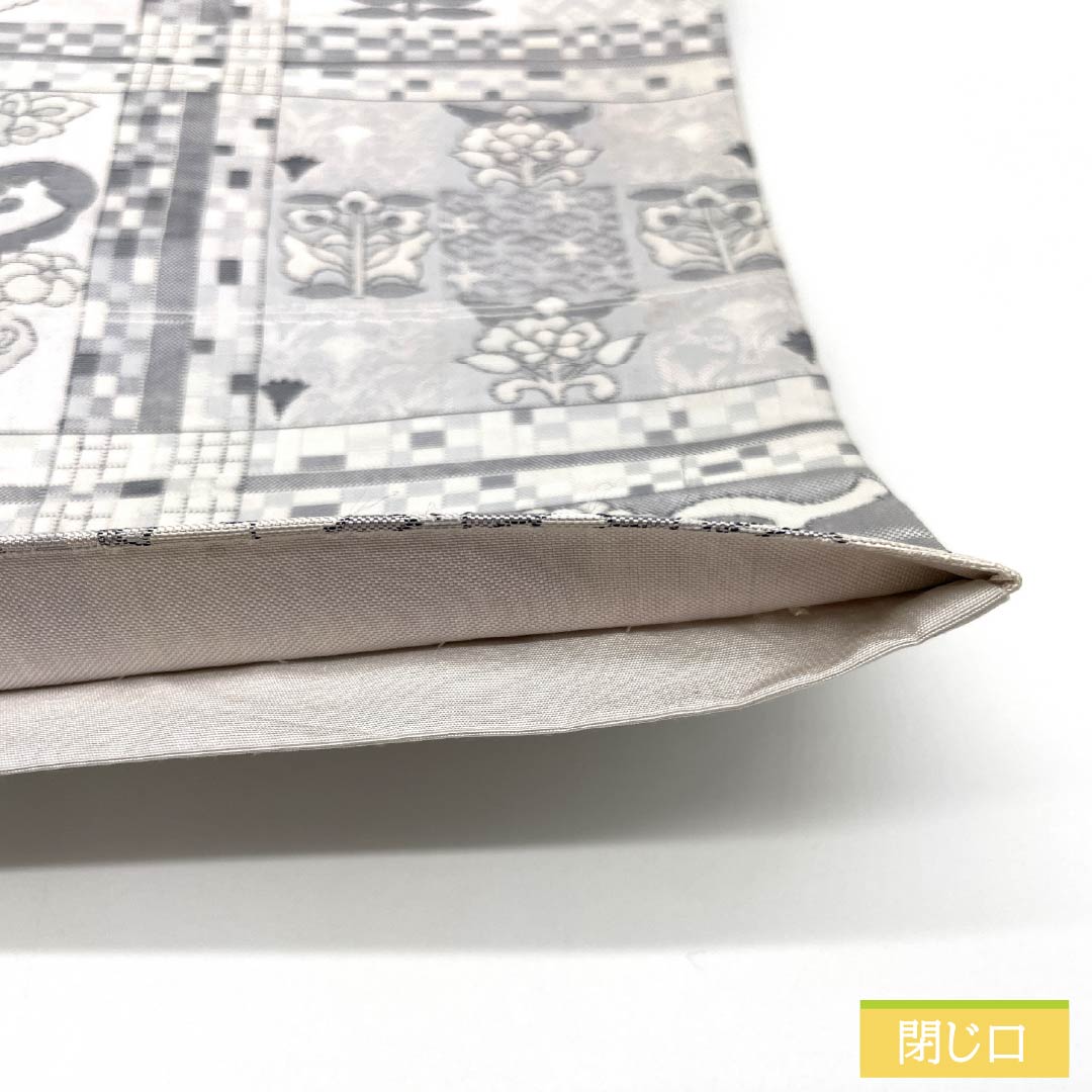 Fukuro Obi (Bag) - Pure Silk, Mercury Color, Sarasa Pattern, Length 424cm, S Rank, Six-Ply, Casual, Gray, 1123012842322