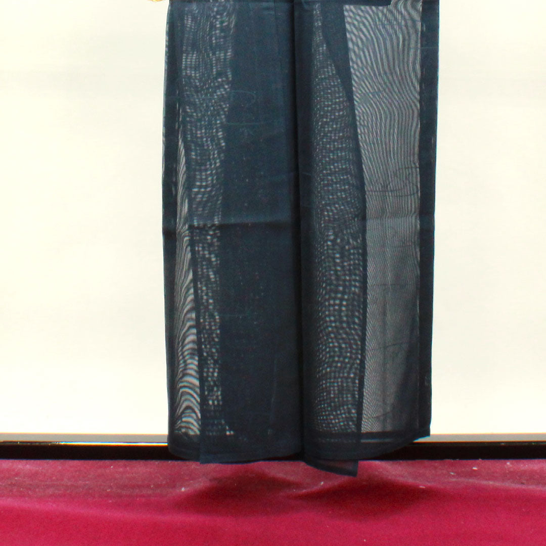 夏物 正絹 色無地 身丈155cm 裄丈65.5cm 濃紺色(のうこんいろ) 流水 紗 Sランク 紺系 1132000992318