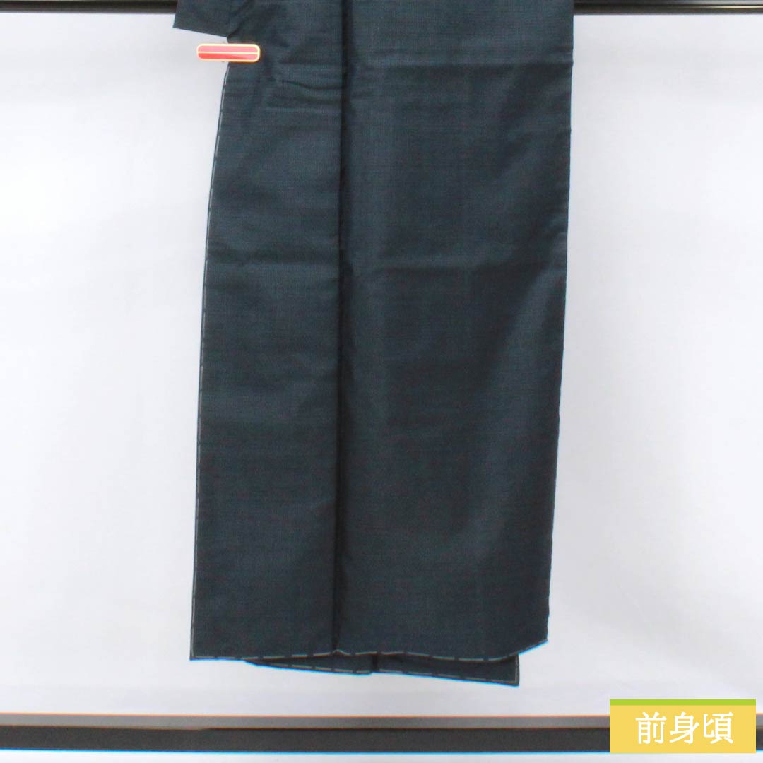 Men's silk S-rank kimono, length 145cm, sleeve length 72.5cm, Iced brown (ice-colored) Oshima Tsumugi 100 tortoiseshell pattern, lined, navy blue, with basting threads, product number 1119001442418