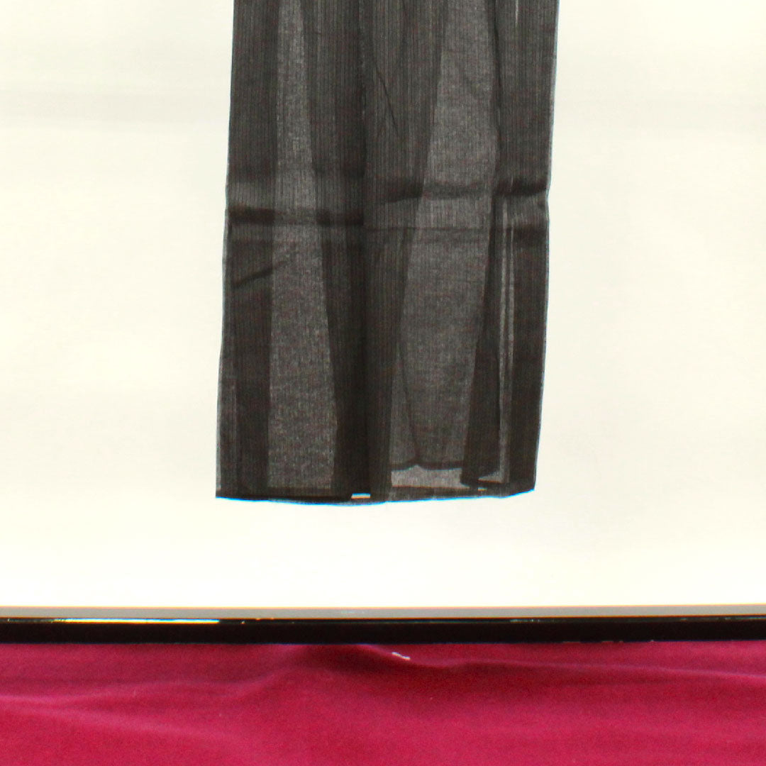 夏物 正絹 男物 身丈140.5cm 裄丈64.5cm 黒鼠色(くろねずいろ) 縞 紗 Aランク 黒系 1132001793110