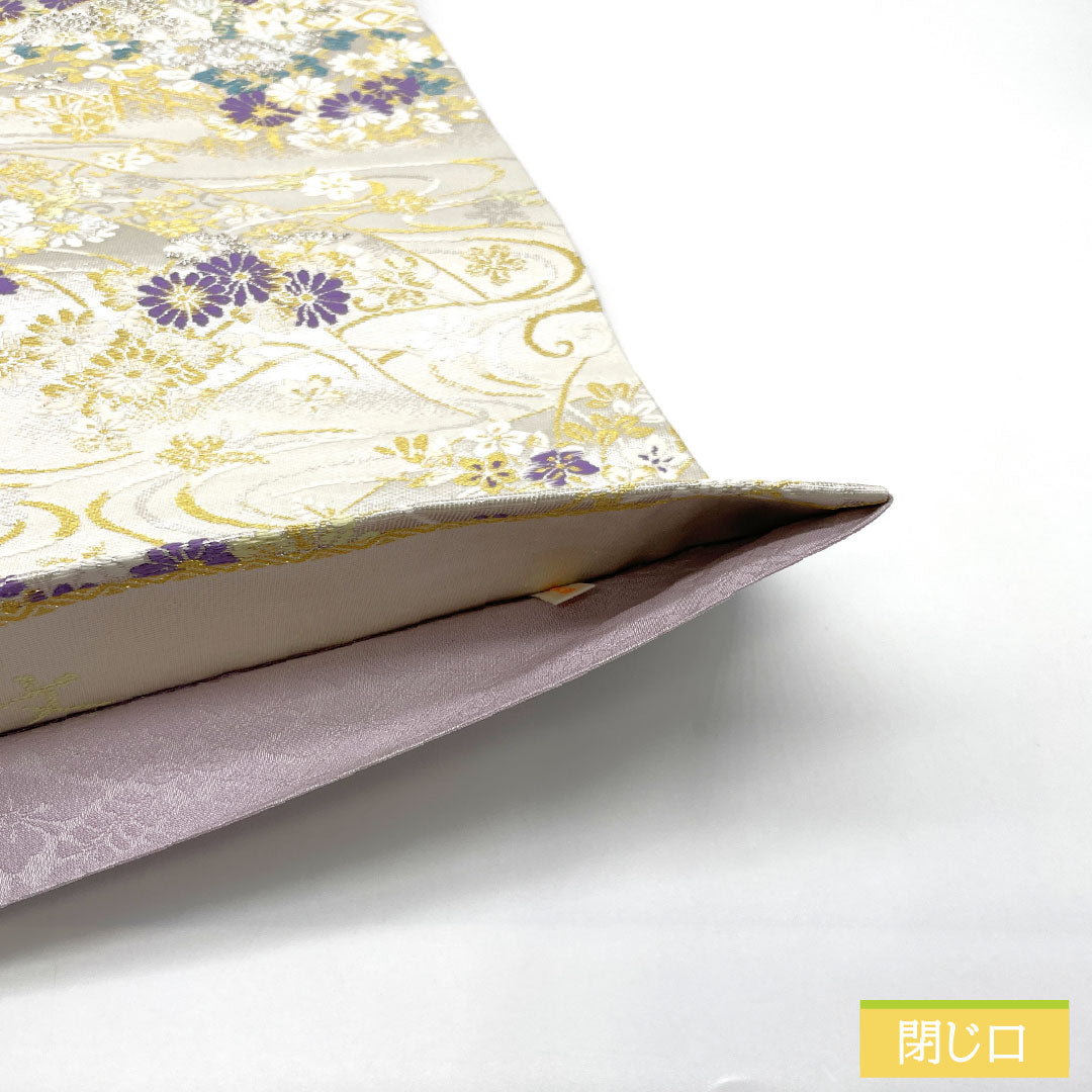 Fukuro Obi (Sash), Pure Silk, S-Rank, Nishijin-ori, Toyama Maki-e Design, Length 444cm, Six-Pass, Formal, Silver, Item Number 1123016982322