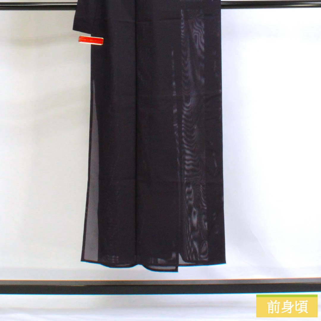 男物 ポリエステル Sランク 身丈148cm 裄丈66.5cm 深紫色(ふかきむらさきいろ) 洗える着物 絽 紫系 1119000982420