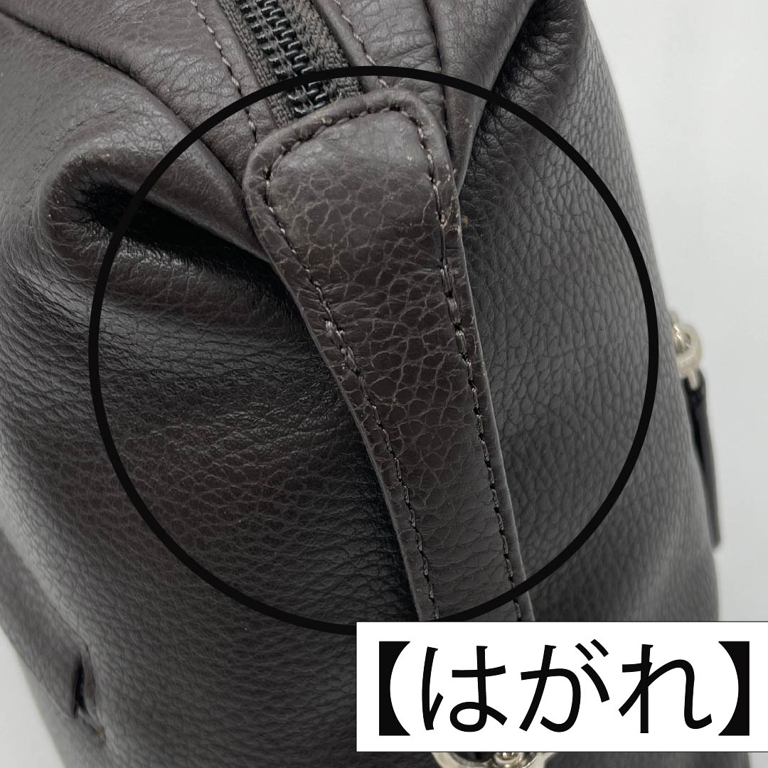 (新古品) 洋装バッグ 牛革 Aランク 新古品 牛革 横長 茶系 119700006314