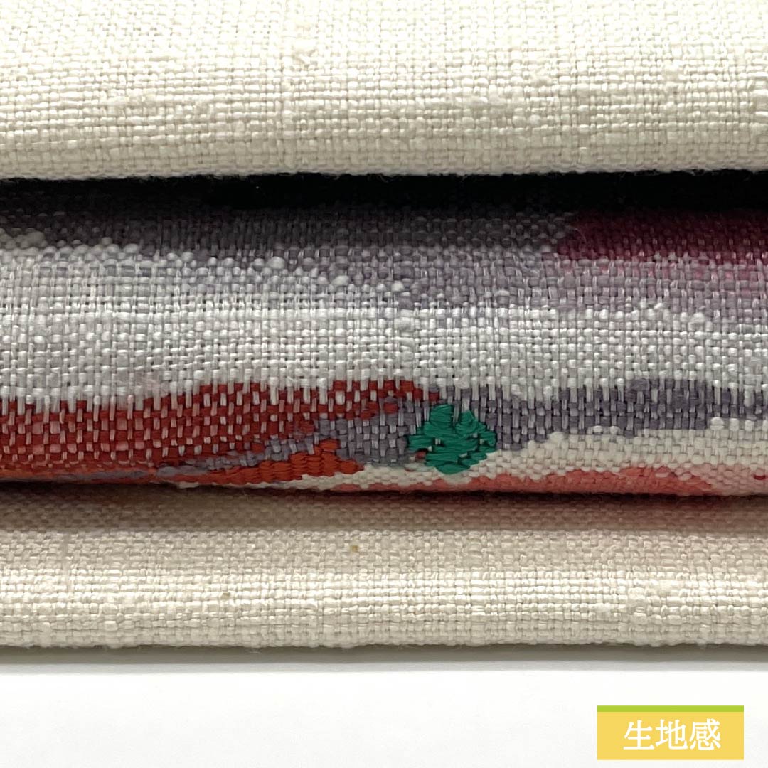 名古屋帯 正絹 Aランク 生成り色(きなりいろ) すくい織 紬地 抽象模様 帯丈367cm ポイント柄 カジュアル 白系 1124009593311 松葉仕立て