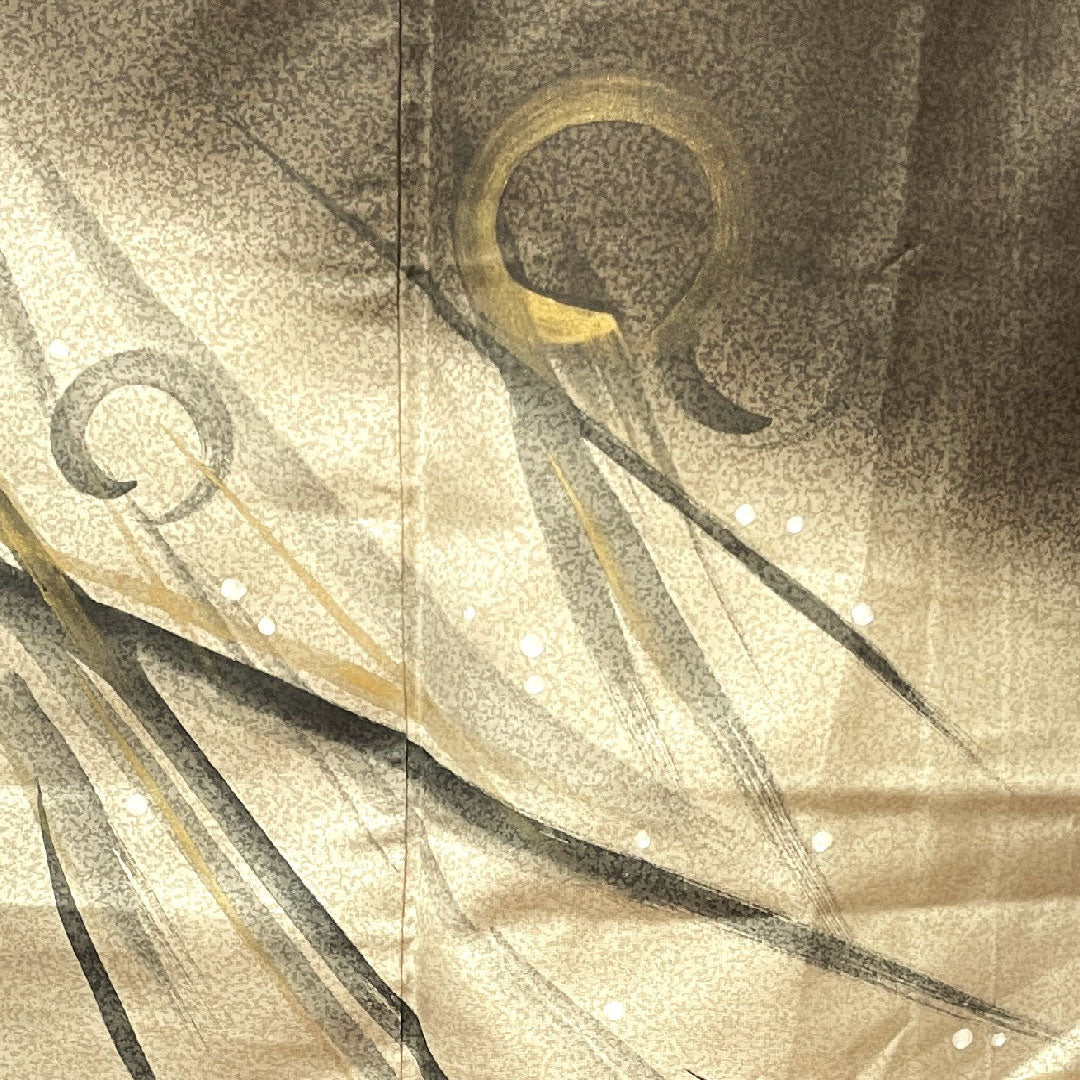 訪問着 袷 身丈167cm 裄丈64cm 消炭色 作家物 円相 正絹 Aランク 茶系 1112002473514