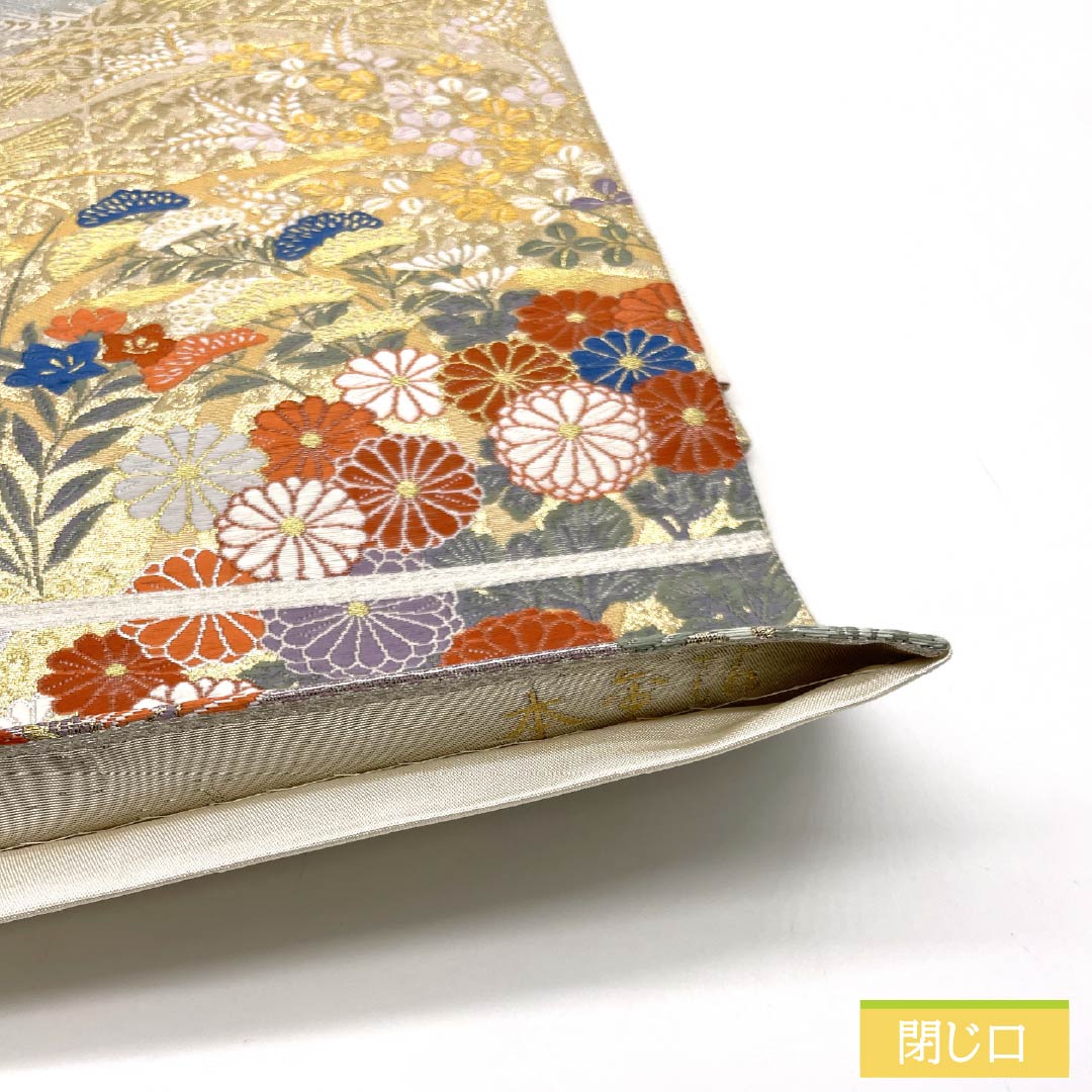 袋帯 正絹 留袖用 秀鳳錦 本金箔 鳳凰 帯丈426cm Aランク 六通 フォーマル 銀系 1123013773322