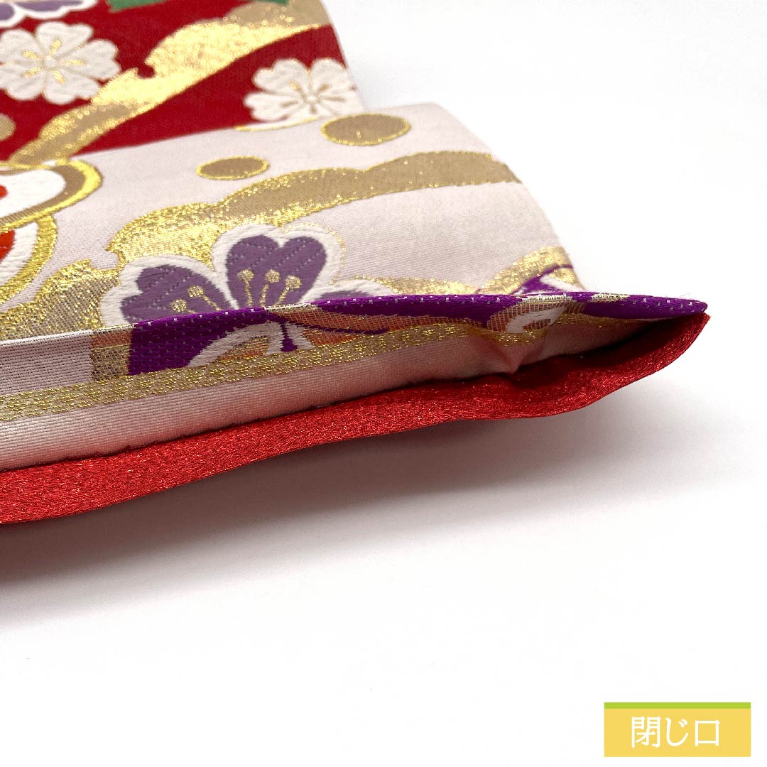 袋帯 正絹 白梅鼠色(しらうめねずいろ) ねじり梅 露草 桜 市松 帯丈440cm Sランク 六通 フォーマル 白系 1123011672311