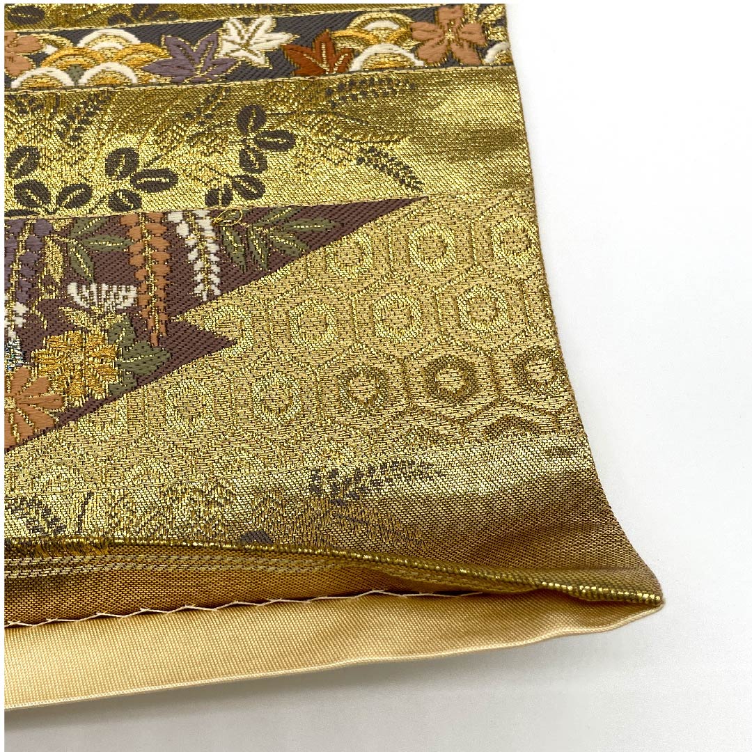 袋帯 金色 吉祥文様 古典柄 帯丈429cm 正絹 Sランク 六通 フォーマル 金系 1123009532321