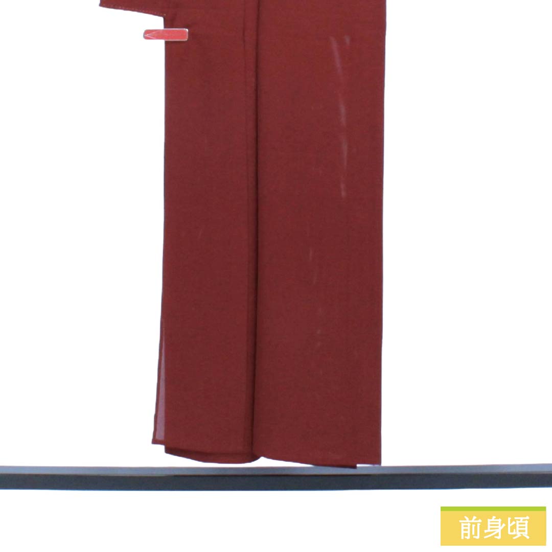 夏物 正絹 色無地 Sランク 身丈150cm 裄丈63.5cm 海老色(えびいろ) 素無地 絽 茶系 1132003472114
