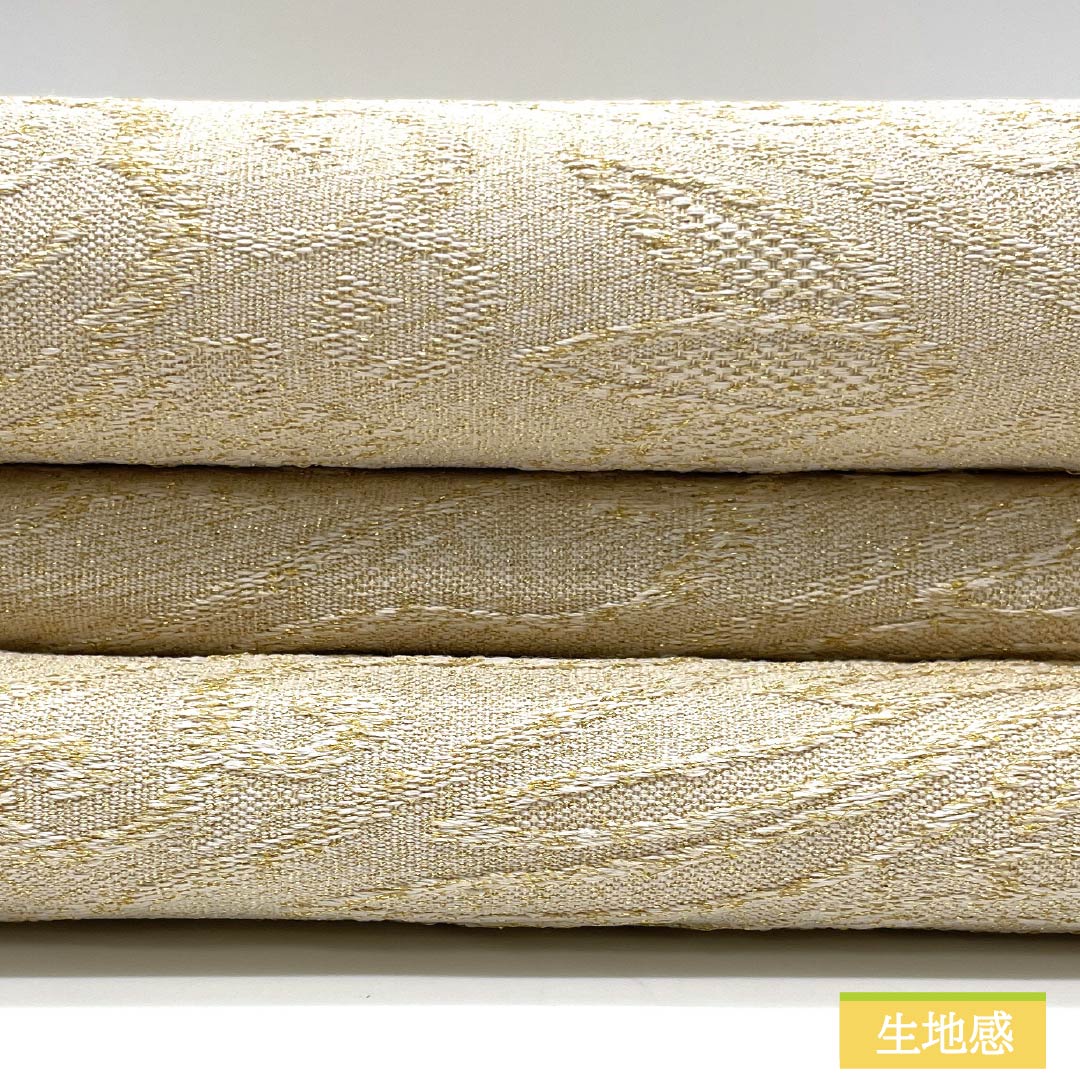 名古屋帯 綴れ織 抽象模様 財布付き 帯丈361cm 正絹 Sランク 全通 セミフォーマル 金系 1124008962321 松葉仕立て