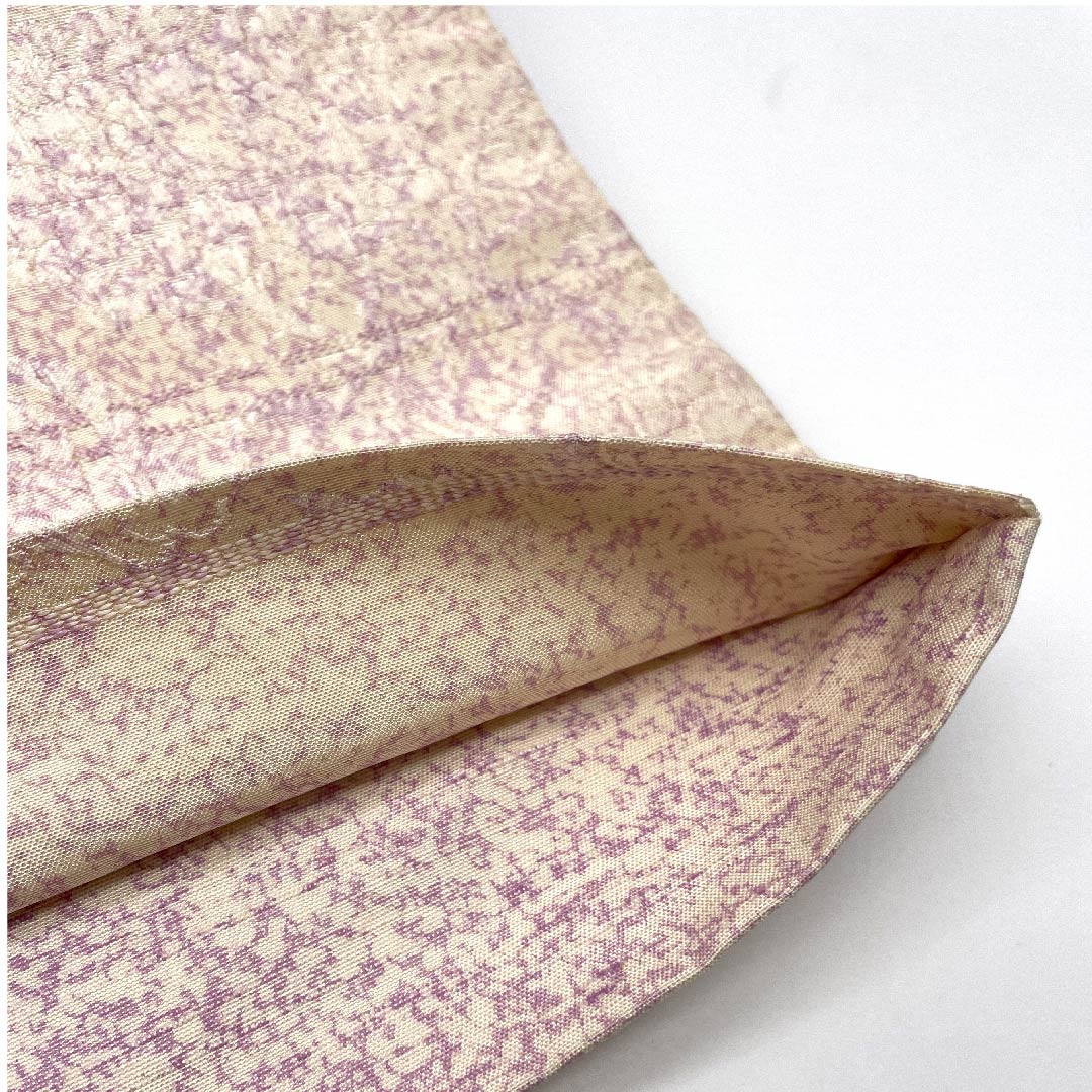 袋帯 薄桜色(うすざくらいろ) 風景画 染め帯 帯丈440.5cm 正絹 Bランク 六通 カジュアル ピンク系 1123005554313