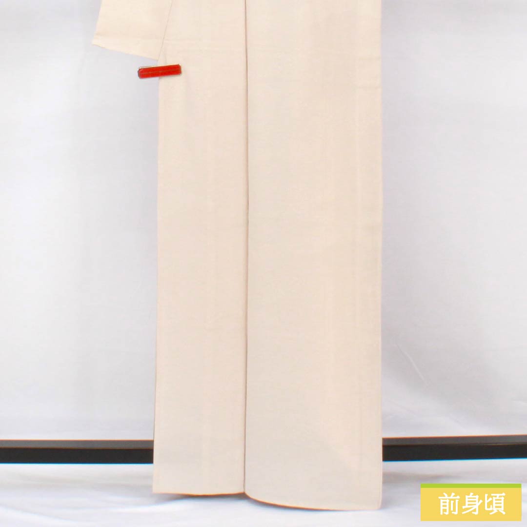 小紋 正絹 身丈164.5cm 裄丈68cm 単衣 白茶色(しらちゃいろ) 丹後ちりめん 極型江戸小紋 染師光擴 彫師双光 Sランク ベージュ系 1115004982425