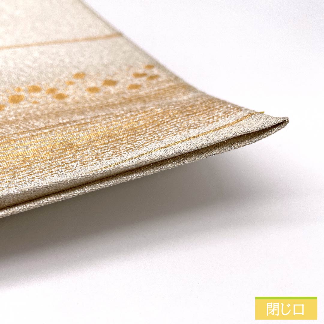 袋帯 正絹 灰白色色(かいはくしょくいろ) 松 帯丈440cm Sランク ポイント柄 フォーマル 銀系 1123011872322