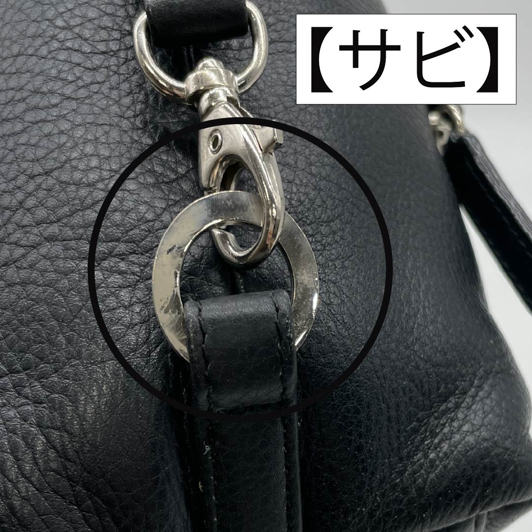 (新古品) 洋装バッグ 牛革 Aランク 新古品 牛革 横長 黒系 119700009310
