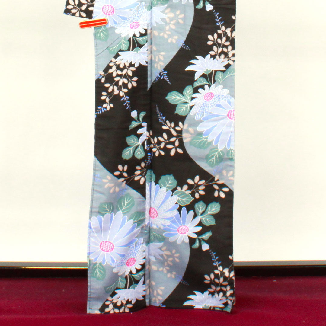 浴衣 ガーベラ 萩 木綿 Sランク 単衣 身丈165.5cm 裄丈62cm グラデーション系 1118002872599