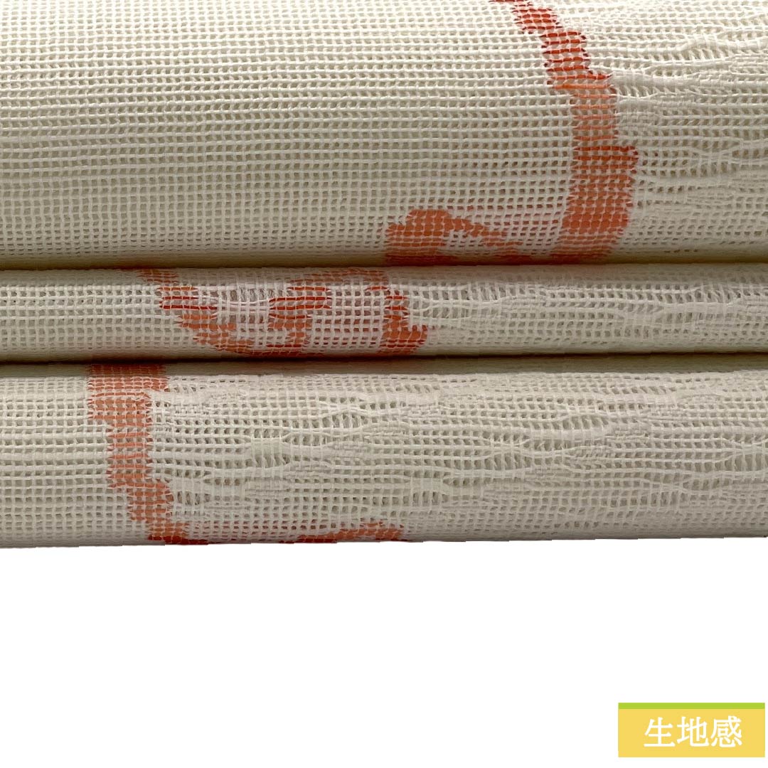 名古屋帯 正絹 Sランク 開き仕立て 乳白色(にゅうはくしょく) 幾何学模様 曲線 夏帯 帯丈366cm 六通 カジュアル 白系 1124013102311