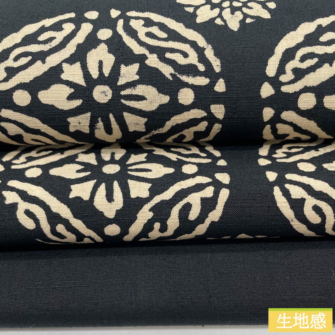 名古屋帯 黒色 モノトーン 花柄 長尺 帯丈376cm 正絹 Bランク ポイント柄 カジュアル 黒系 1124006174310 開き仕立て