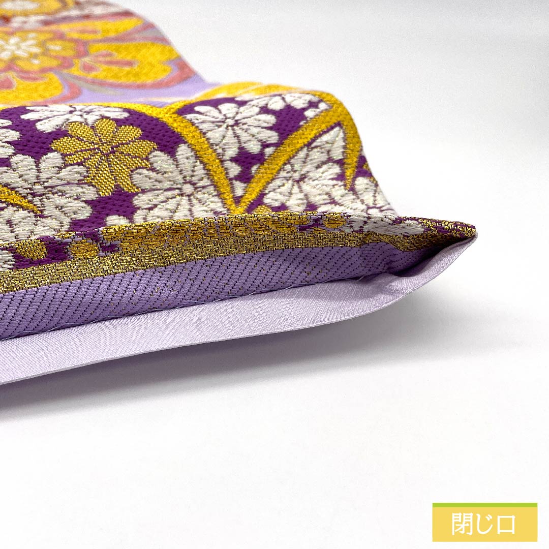 袋帯 正絹 淡紫色色(たんししょくいろ) 桜 帯丈446cm Sランク 六通 フォーマル 紫系 1123011642320