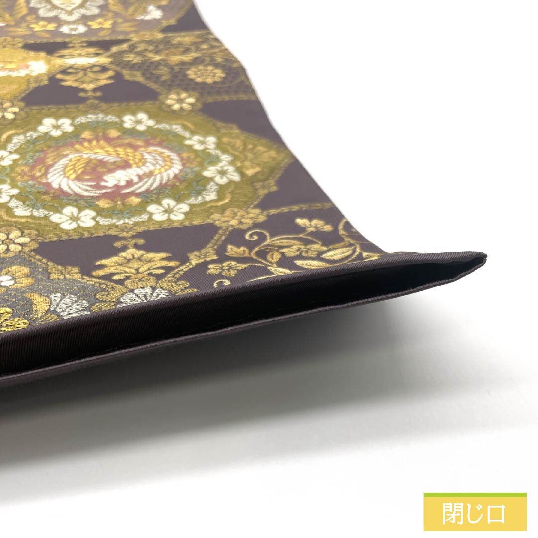 袋帯 正絹 中滅紫色(なかのけしむらさきいろ) 留袖用 正倉院文様 唐花 鳳凰 帯丈442cm Sランク 六通 フォーマル 紫系 1123014292320