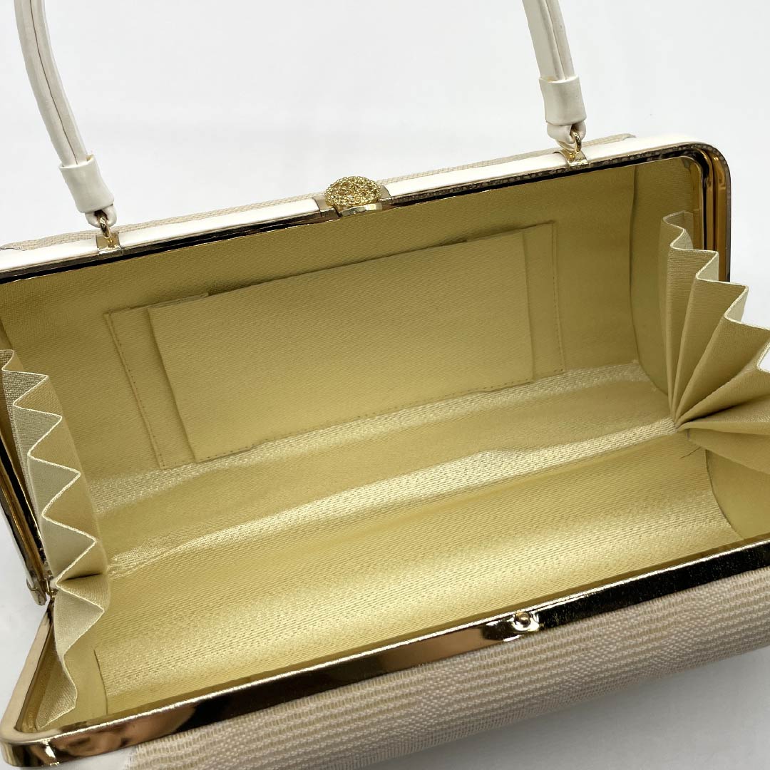 (新古品)草履バッグセット セミフォーマル NEWランク トンボ 絽 Lサイズ クリーム系 1133000331415