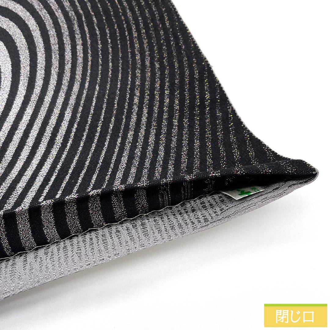 Fukuro Obi (Sash) - Pure Silk, Light Gray, Curved, Geometric Pattern, Length 450cm, S Rank, Full Length, Semi-Formal, Gray, 1123011022322