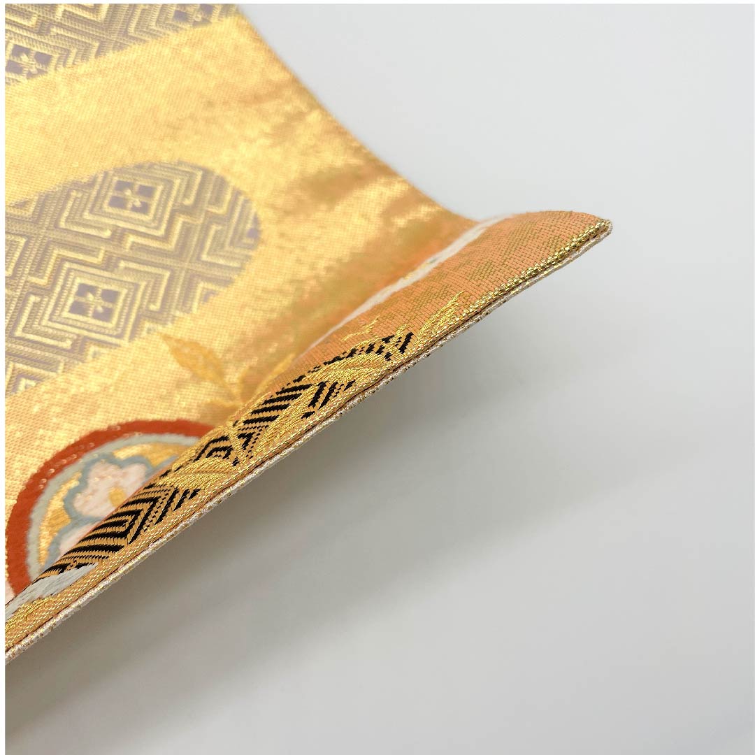 袋帯 金色 吉祥文様 帯丈442cm 正絹 Aランク 六通 フォーマル 金系 1123005443321