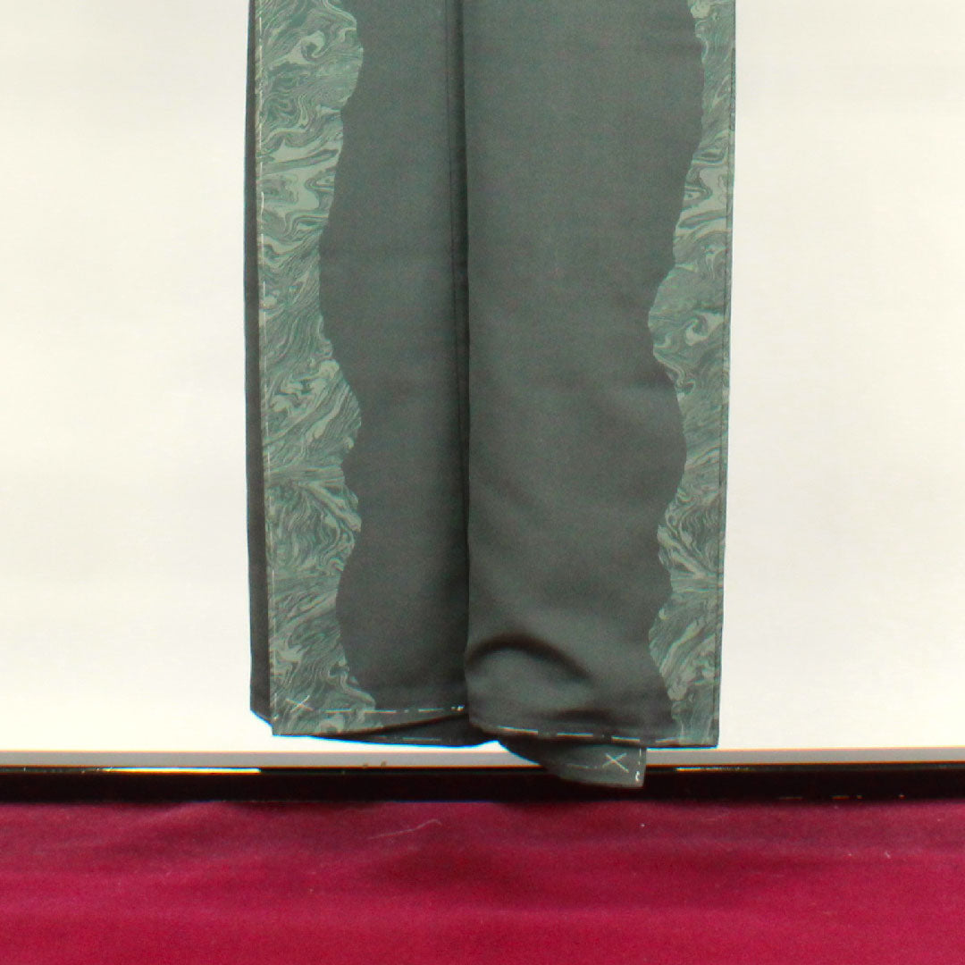 Homongi, lined, length 151cm, sleeve length 61.5cm, iron grey, flowing water, pure silk, A rank, gray, 1112002553222