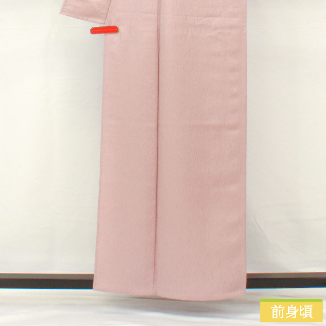 色無地 正絹 身丈159cm 裄丈63cm 葡萄色(えびいろ) 一つ紋 単衣 Sランク 紫系 1114001742320