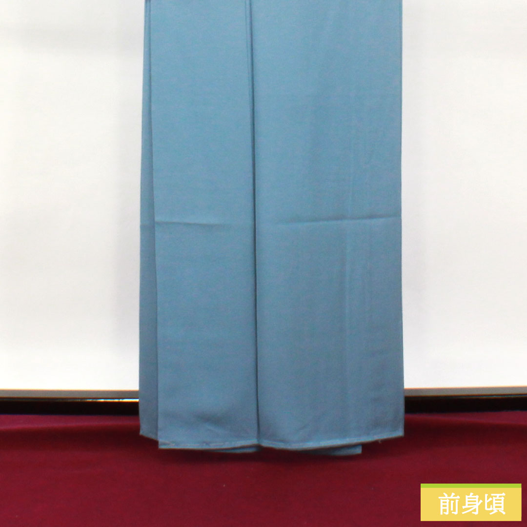 Plain color, pure silk, length 162cm, sleeve length 68.5cm, Oboronairo (oboronairo), plain color, basting thread included, unused, lined, S rank, blue 1114001252417