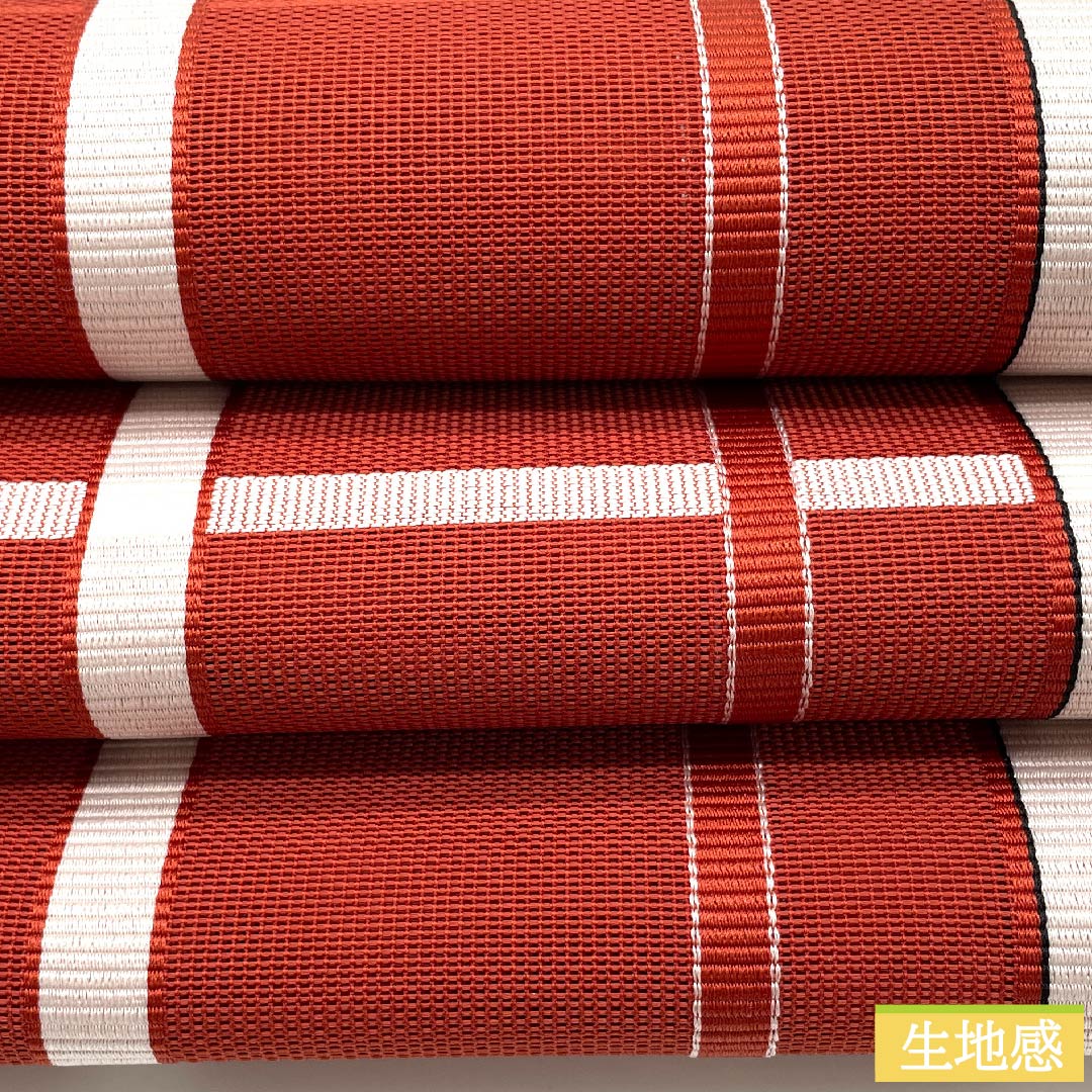 名古屋帯 濃紅葉色 夏帯 紗 格子 帯丈382cm 正絹 Sランク 全通 カジュアル 赤系 1124005552312 開き仕立て