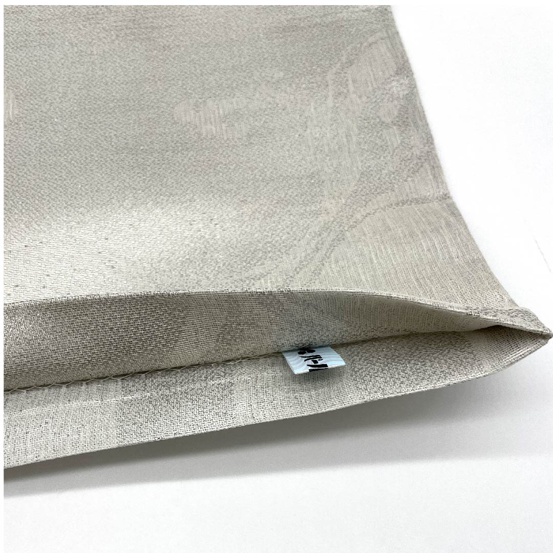 袋帯 薄鼠色(うすねずいろ) 抽象模様 染織作家 斉藤上太郎 帯丈458cm 正絹 Sランク ポイント柄 カジュアル グレー系 1123006832422