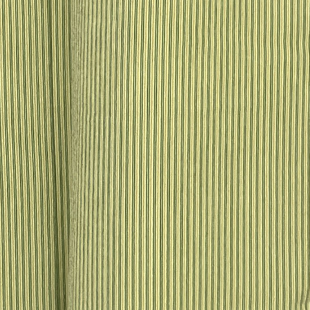 小紋 身丈160.5cm 裄丈64cm 袷 縞模様 ポリ Sランク 緑系 1115000612319