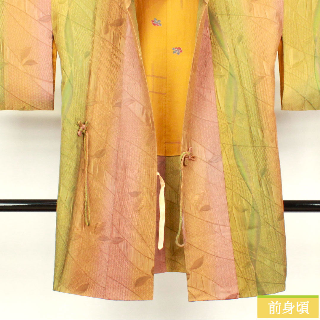 Travel wear, pure silk, length 100cm, sleeve length 67.5cm, floral pattern, S rank, lined, gradient, 1117000622999