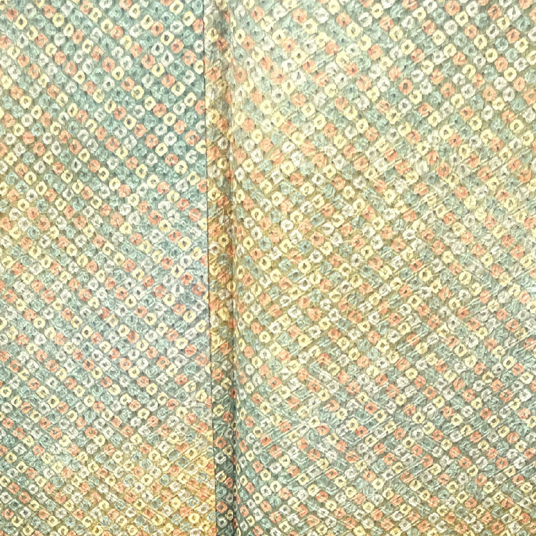 小紋 身丈156cm 裄丈62.5cm 袷 絞り 鹿の子絞り 正絹 Aランク グラデ 1115003103399