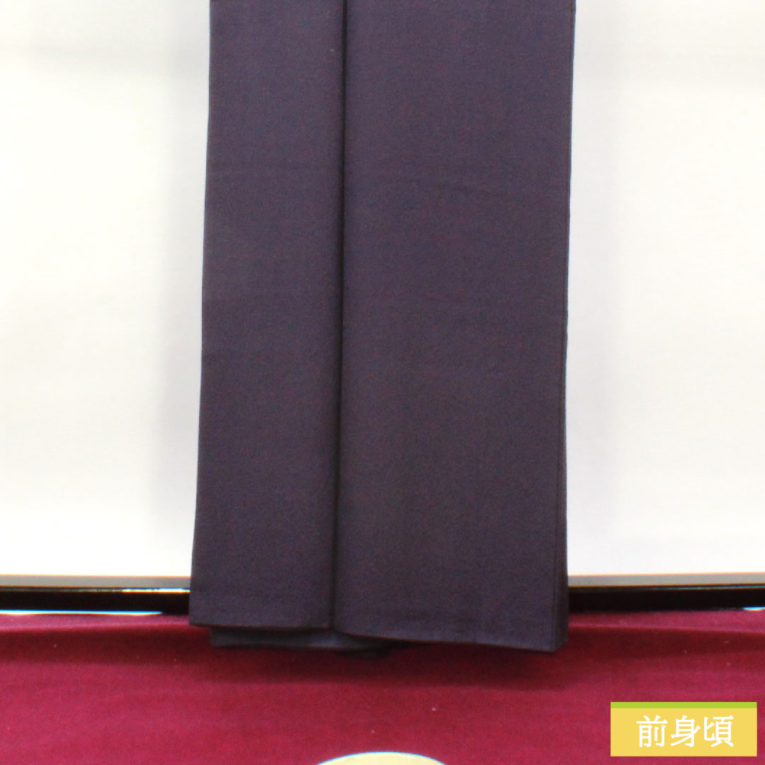 Plain color, pure silk, length 160.5cm, sleeve length 66.5cm, dark blue, one crest, plum blossom in a circle, lined, A rank, purple, 1114001293420
