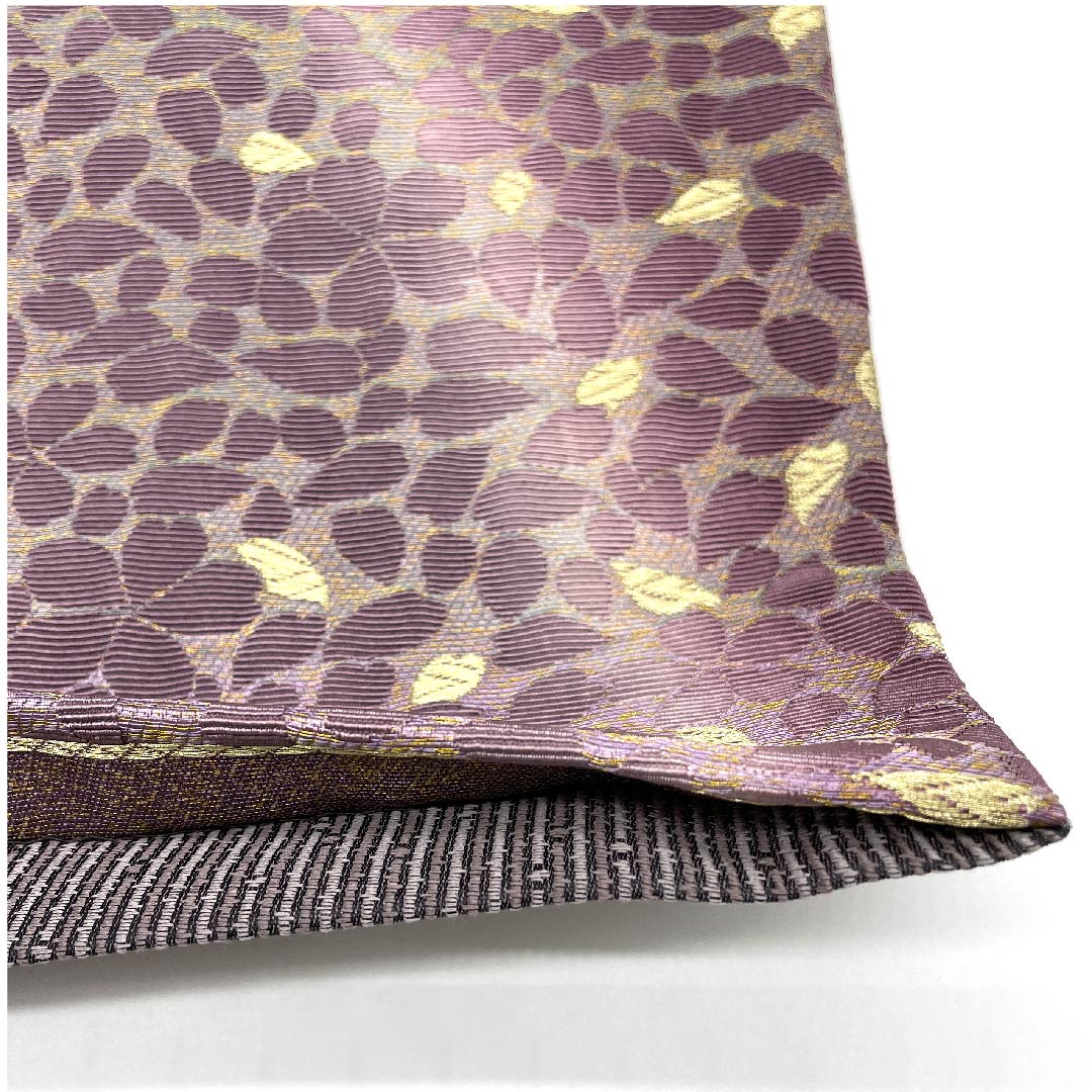 袋帯 半色(はしたいろ) 桜 花びら 金華山織 帯丈440cm 正絹 Sランク 六通 セミフォーマル 紫系 1123007542320