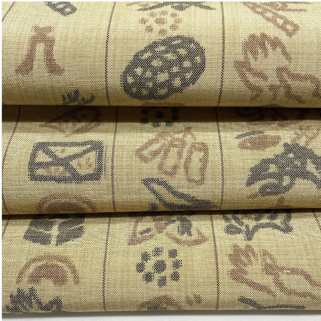 Nagoya obi, beige, Yuya Orimono, illustrated heart sutra, Heart Sutra, obi length 368cm, pure silk, S rank, six-pass, casual, beige, 1124004642325, Nagoya tailoring
